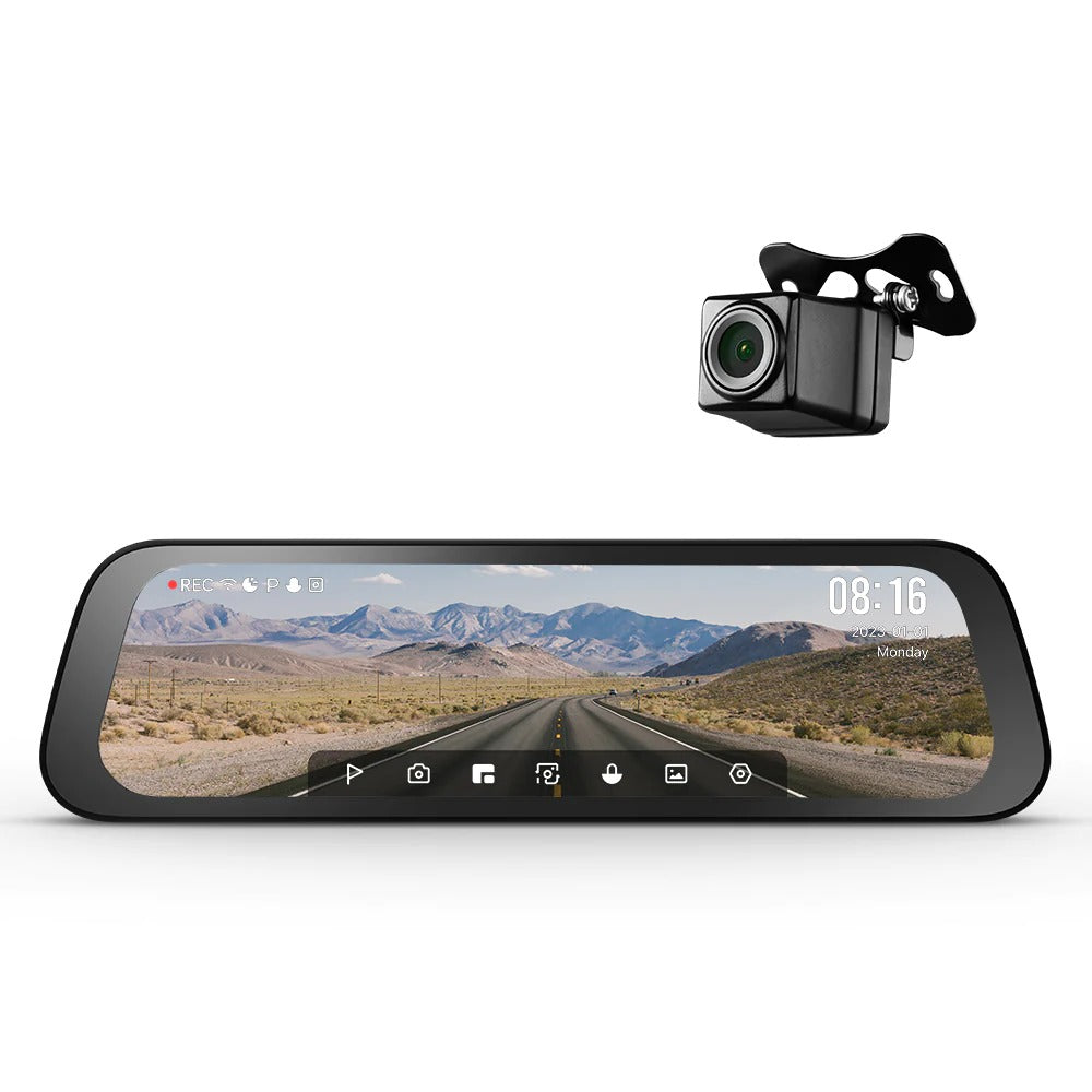 Rearview Dash Cam S500 9.35'' Touch Screen  S500 Car DVR 3K Super Capacitor Dual-Channel HDR Voice Control 24H Park