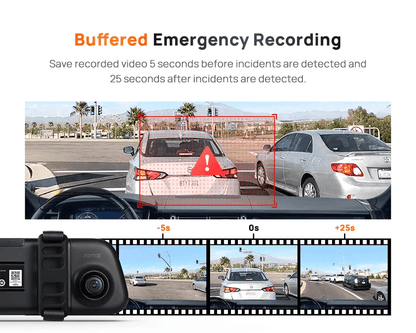 Rearview Dash Cam S500 9.35'' Touch Screen  S500 Car DVR 3K Super Capacitor Dual-Channel HDR Voice Control 24H Park