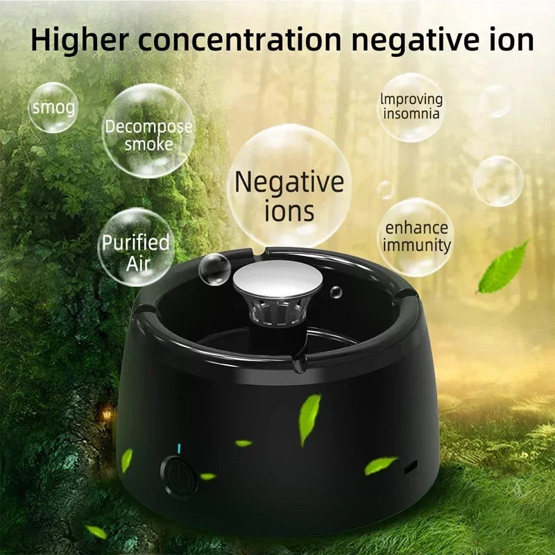 Ashtray with Air Purification USB Charging Smoke Automatic Removal Ashtrays Smoke Eliminator Air Purifier Ash Tray for Home