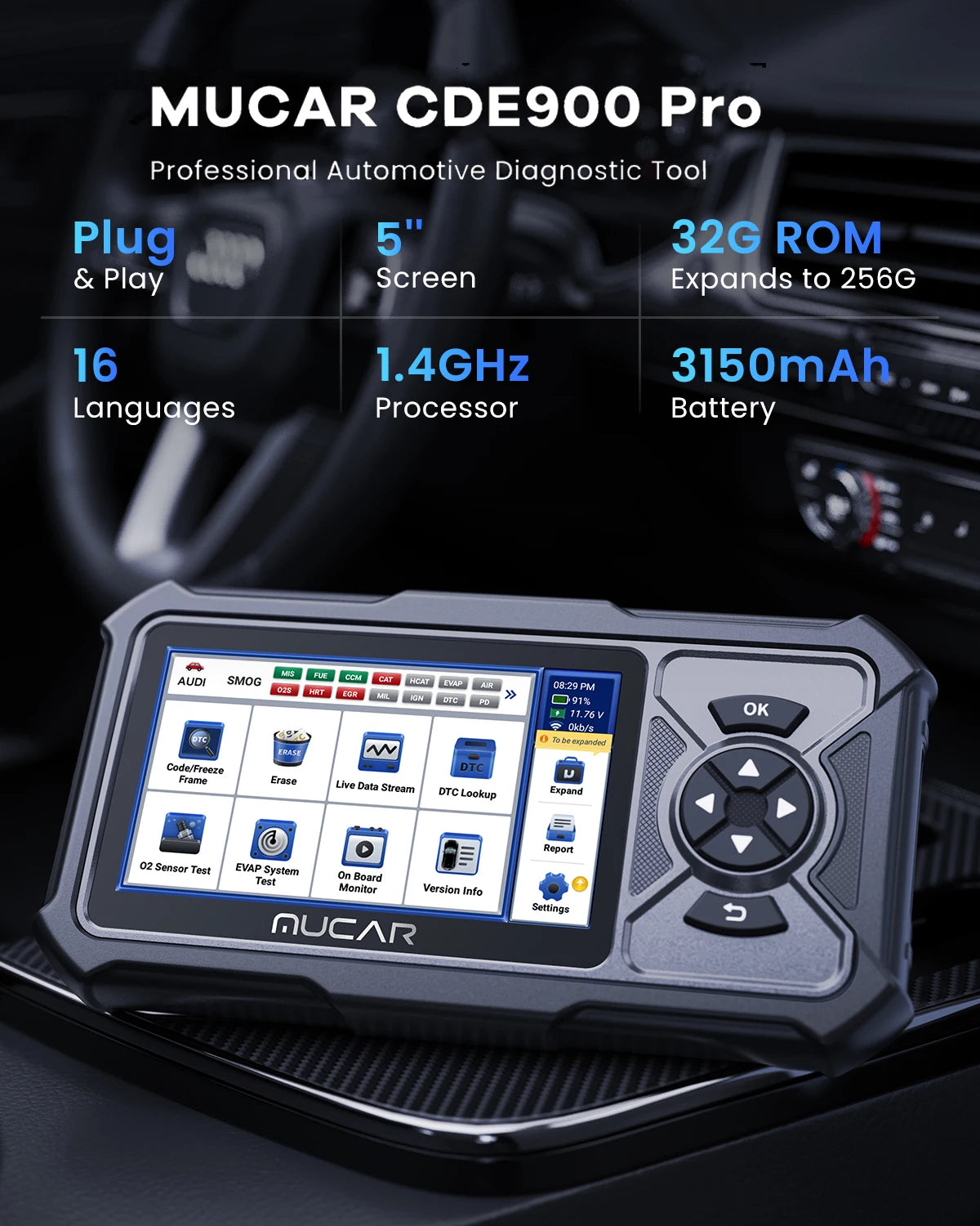 MUCAR CDE900 PRO OBD2 Diagnostic Tool