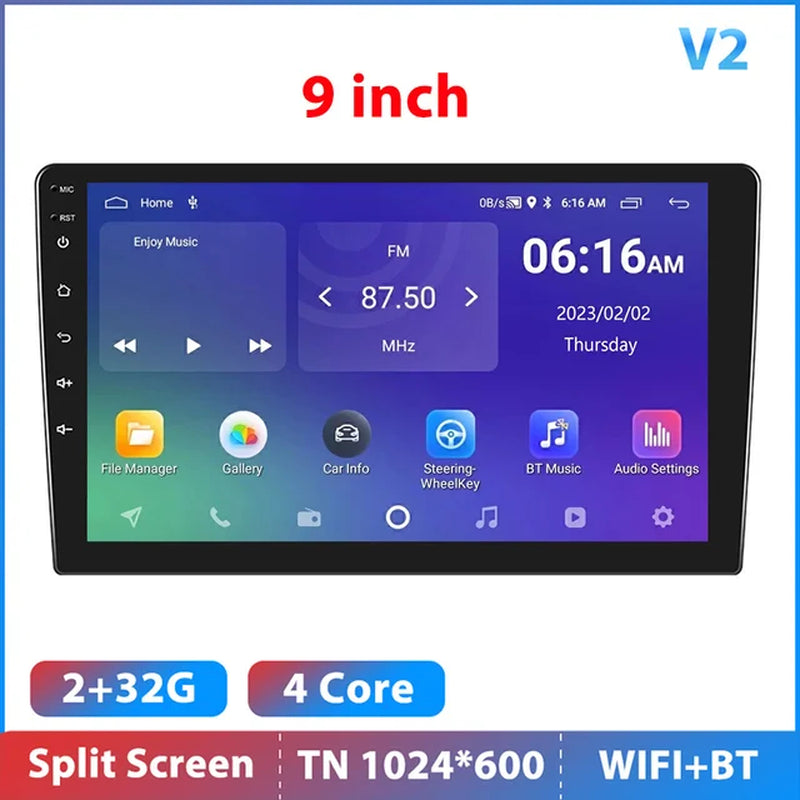 Android 12 Car Radio Autoradio 128G 2 Din 7"/9"/10" Universal WIFI GPS Car Audio Multimedia Player for Nissan Toyota Kia