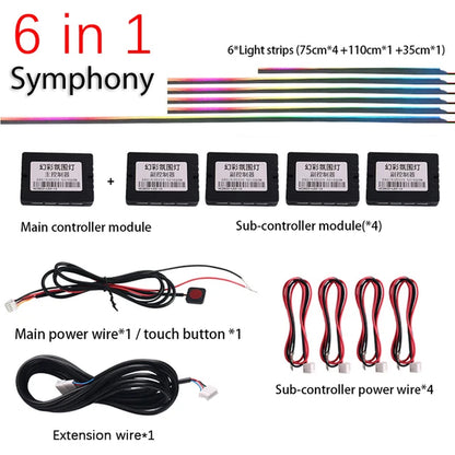 18-in-1 or 22-in-1 Car LED Ambient Light Strip with App Control