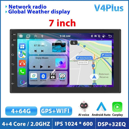 Android 12 Car Radio Autoradio 128G 2 Din 7"/9"/10" Universal WIFI GPS Car Audio Multimedia Player for Nissan Toyota Kia