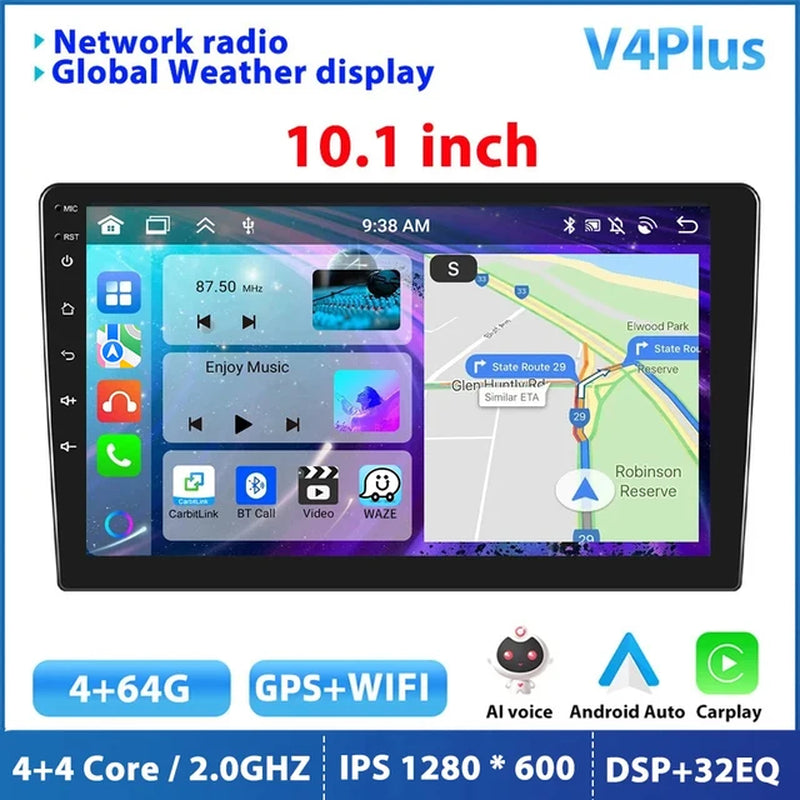 Android 12 Car Radio Autoradio 128G 2 Din 7"/9"/10" Universal WIFI GPS Car Audio Multimedia Player for Nissan Toyota Kia