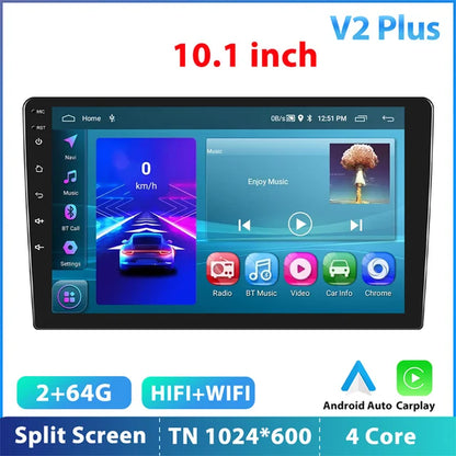 Android 12 Car Radio Autoradio 128G 2 Din 7"/9"/10" Universal WIFI GPS Car Audio Multimedia Player for Nissan Toyota Kia