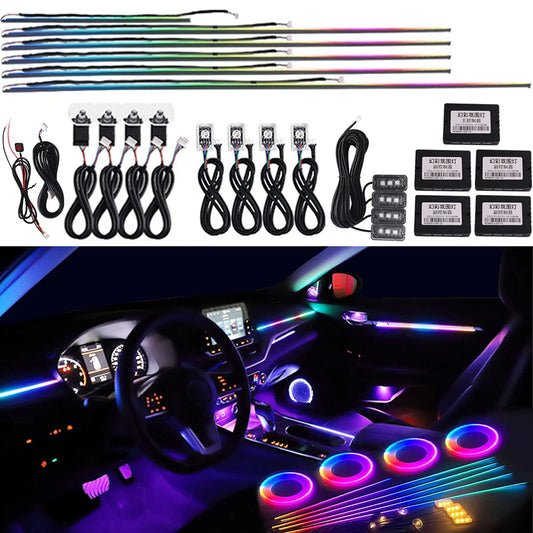 18-in-1 or 22-in-1 Car LED Ambient Light Strip with App Control