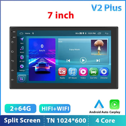 Android 12 Car Radio Autoradio 128G 2 Din 7"/9"/10" Universal WIFI GPS Car Audio Multimedia Player for Nissan Toyota Kia