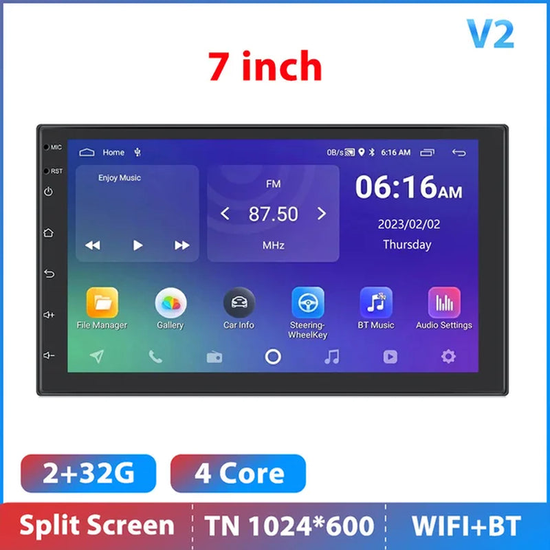 Android 12 Car Radio Autoradio 128G 2 Din 7"/9"/10" Universal WIFI GPS Car Audio Multimedia Player for Nissan Toyota Kia