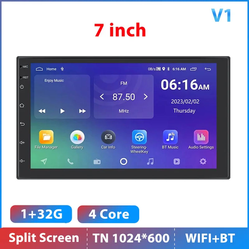 Android 12 Car Radio Autoradio 128G 2 Din 7"/9"/10" Universal WIFI GPS Car Audio Multimedia Player for Nissan Toyota Kia