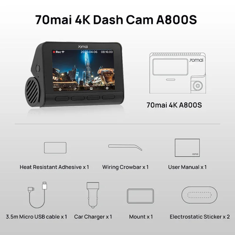 70mai A800S4K Dash Cam  